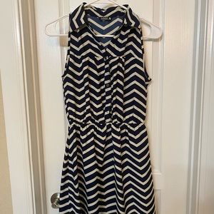 Navy blue and white summer dress